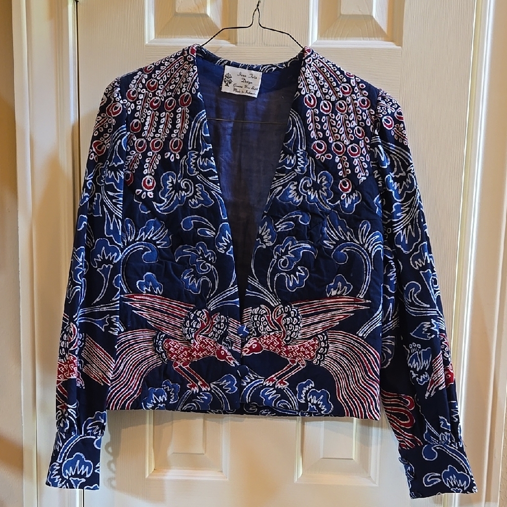 Blue and Red Patterned Jacket